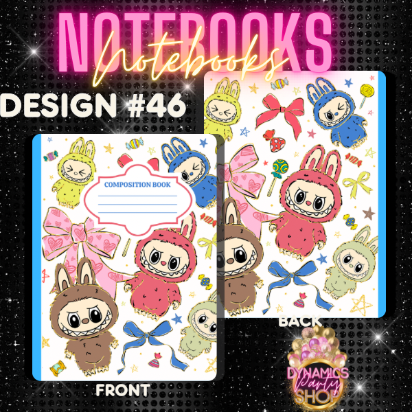 Design #45, 46 and 47 Composition Notebook | Note Taking | Labubu |