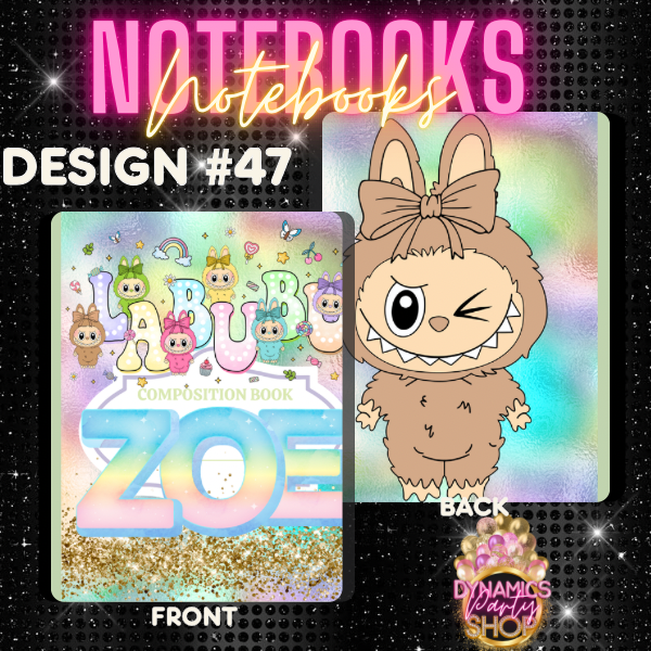 Design #45, 46 and 47 Composition Notebook | Note Taking | Labubu |