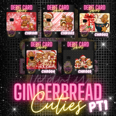Gingerbread Cuties Pt1 / Debit Card Skins / Christmas Holiday/ Vinyl Sticker for Debit Card/ Card Cover