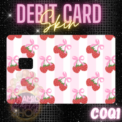 Cute Coquette / Debit Card Skins / Christmas Holiday/ Vinyl Sticker for Debit Card/ Card Cover