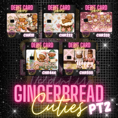 Gingerbread Cuties Pt2 / Debit Card Skins / Christmas Holiday/ Vinyl Sticker for Debit Card/ Card Cover