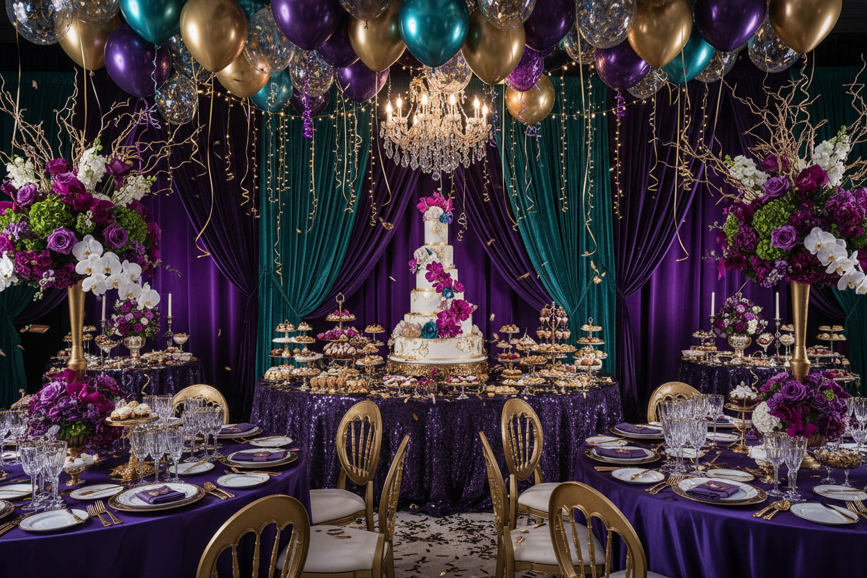 vibrant luxury birthday party